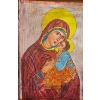 Image 2 : Hand-Painted Orthodox Icon Of The Virgin Mary And The Infant Christ 9''W 13''H