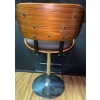Image 2 : Highest Quality Bar Stool Teak w/ Leather Upholstery Unique Design Well Made 