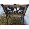 Image 6 : Single Seat Wood and Metal Garden Bench w/ Rose Design 24 W, 22 D, 31 T 