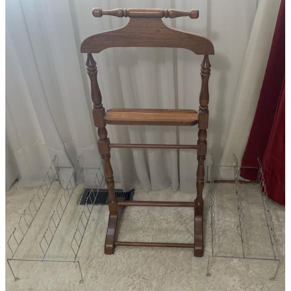 Wood Garment Rack w/ Footwear Organizing Racks