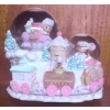 Image 2 : Precious Moments Figurines, Nativity Scene, Snow Globe, and Embroidered Wall Hanging
