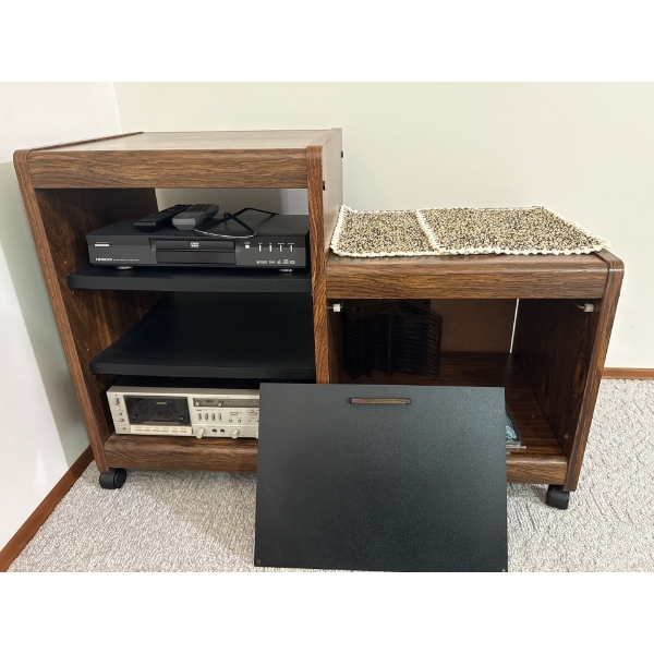 Entertainment Unit (42W, 29T) w/ Hitachi Player DV-P315 & Harman Kardon HK2300xm (Likely needs work)