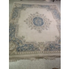 Image 1 : Beige area rug with rose pattern border - 97W, 121T