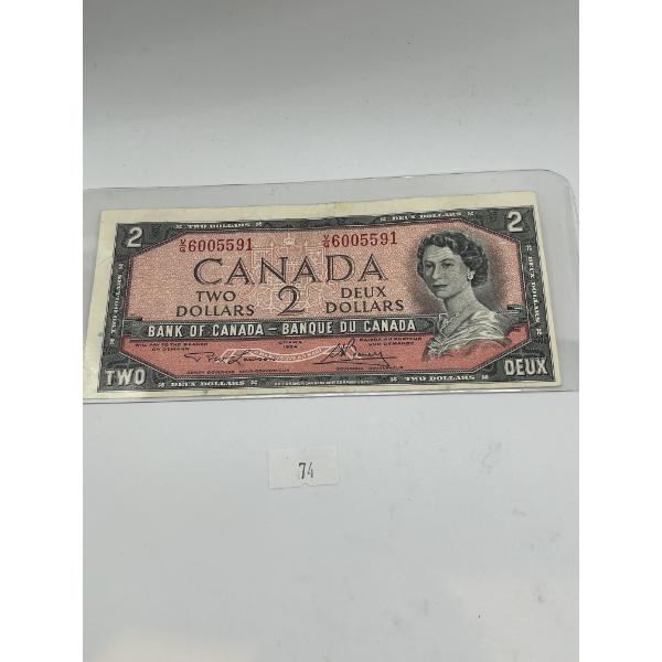 1954 Canadian Mod Banknote- Off Center Error 