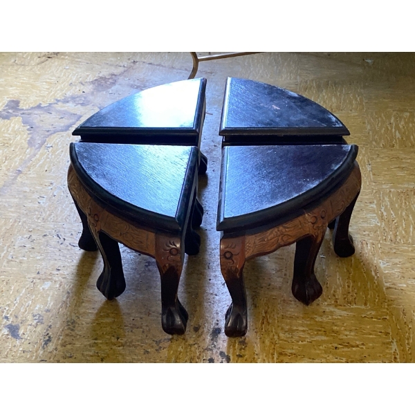 Set of 4 Quarter Charis Diameter 24" Hight 12" (one leg is cracked)