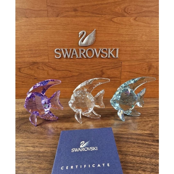 Three Swarovski Crystal Tropical Fish Figurines with Certificate