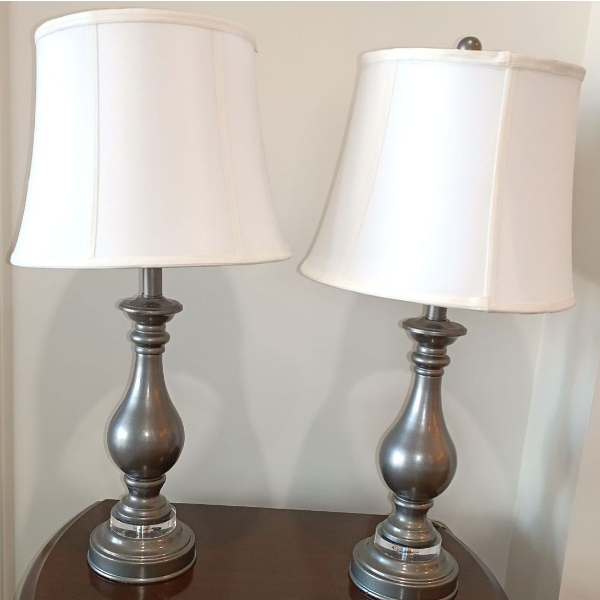 Two Everyday Lamps/Lighting with Shades  Model#.AT-1420  28" tall