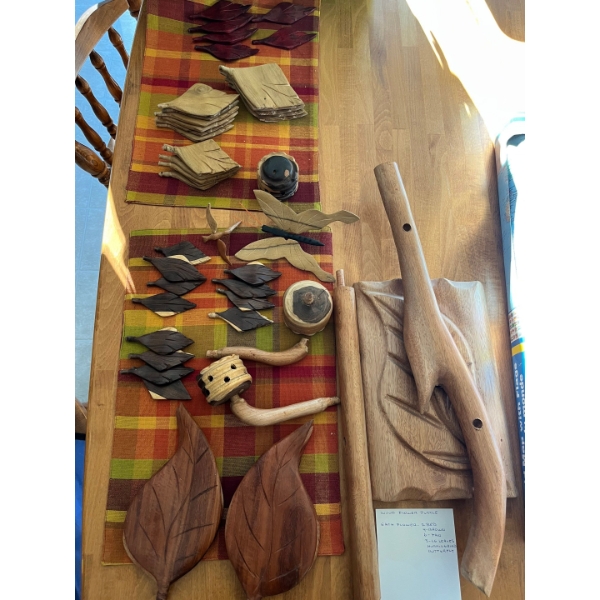 wood flower puzzle with all of the pieces are accounted for