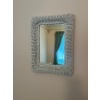 Image 1 : White wicker chair with a small white wicker mirror 16”x 12” in great condition