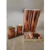 Image 1 : Copper Decor: Pasta Canisters 11.5 T, Salt & Pepper Shakers, Napkin Rings
