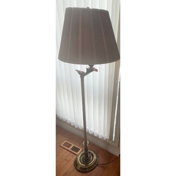 Stiffel Brass Candlestick Aladdin Style Arm Floor Lamp 4.5 Feet Tall