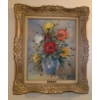 Image 1 : Julia Wiser OIl on Canvas Floral Painting w/ Embellished Gold Frame 24x27