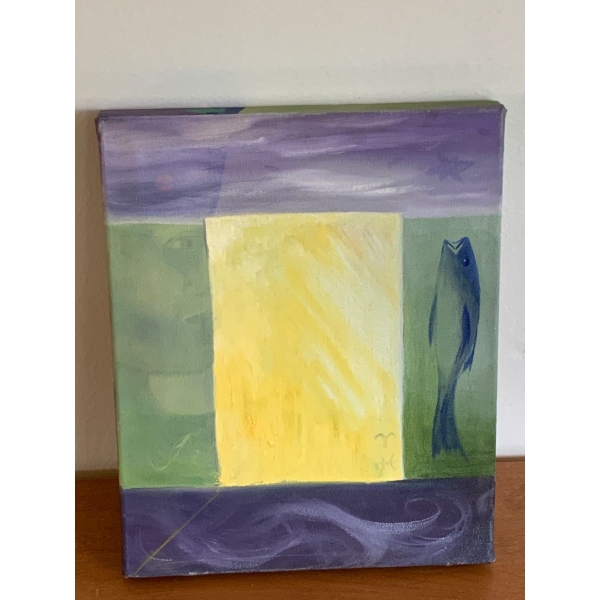Lauri Ansell Purple Fish Canvas Board  8 x 10