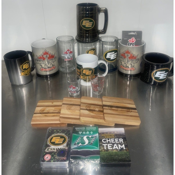 Edmonton Eskimo Vintage Collectibles-Mugs, Coasters, Cups, Cards & More