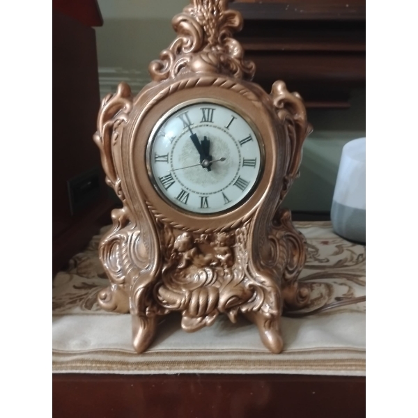 Bronze Coloured Mantle Clock Electric 12T