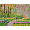 Image 3 : Numbered Print 105/350 "Flower Garden in Holland" -Artist C. Cambour, 40.5 X 36 Framed Under Glass 