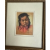 Image 4 : Gerda Christofferson - 3 Vintage Portraits Of Indigenous Children - Prints In Gold Frames 
