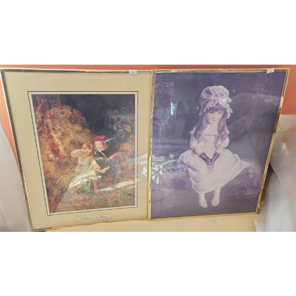 Framed Prints 16 X 20: "Children in the Wood" and Young Female Posed in Garden