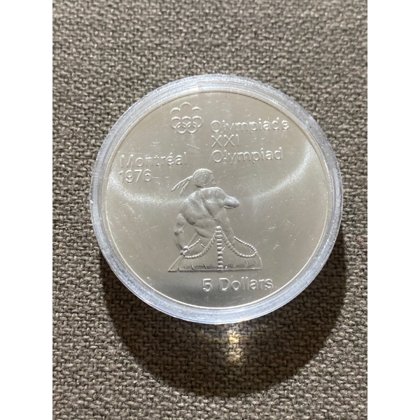 1976 Montreal Olympics $5 Coin 92.5% Silver 24.3 Grams