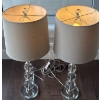 Image 4 : Safavieh Lighting Collection- Victoria Crystal Ball Table Lamps w/Clear Base & Drum Shade