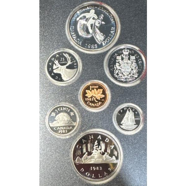 1983 Canadian Silver & Nickel Dollar Proof Set