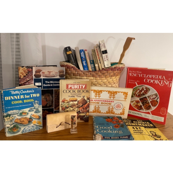 Cookbook Collection w/ Basket Book Bag & More
