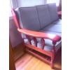 Image 2 : Vilas Solid Maple Wood-Framed Sofa with Gray Cushions