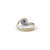 Image 3 : 18KW Sapphire(0.40CT) & Diamond(5=0.015CTW FG-SI) Ring SZ 7.5, 4.40grams