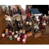 Image 1 : Mexican Paper Mache Figures, 5 Pcs, 11T As Pictures, w/ Assorted Souvenir Mini Painted Bells 