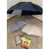 Image 1 : Three Different Sized Umbrellas W/ Puppy Pillow, Dog Dish, Pet Hair Removal Stickies & Muzzle