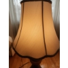 Image 4 : Vintage Table Lamps with Wooden Bases and Fabric Shades, 27 Inches Tall