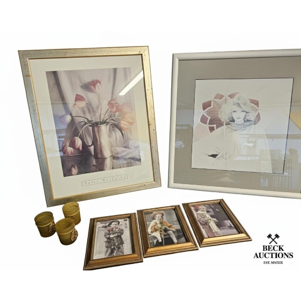  collection features framed art prints, including one titled "Veiled Flowers" by artist Brent Height