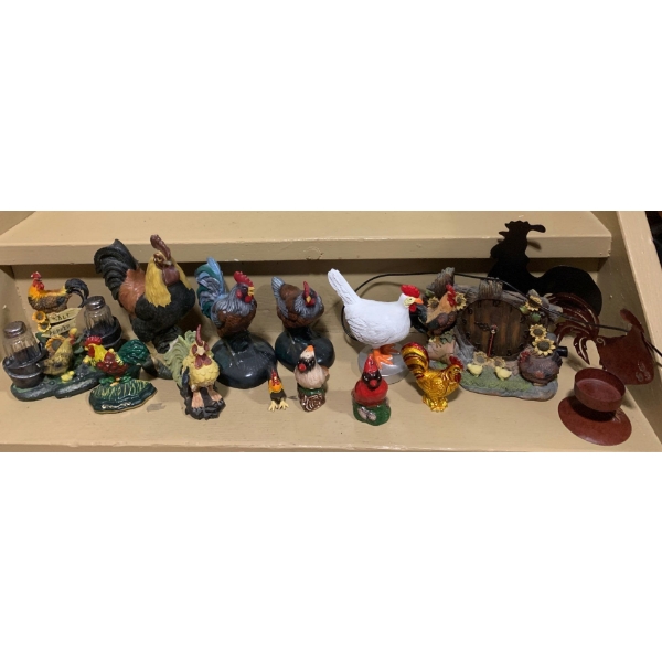 Assorted Chicken and Other Bird Decorations- Tallest Chicken 10 T 