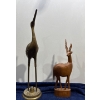 Image 1 : Metal Crane and Wooden Antelope Carving; 20H, 14H