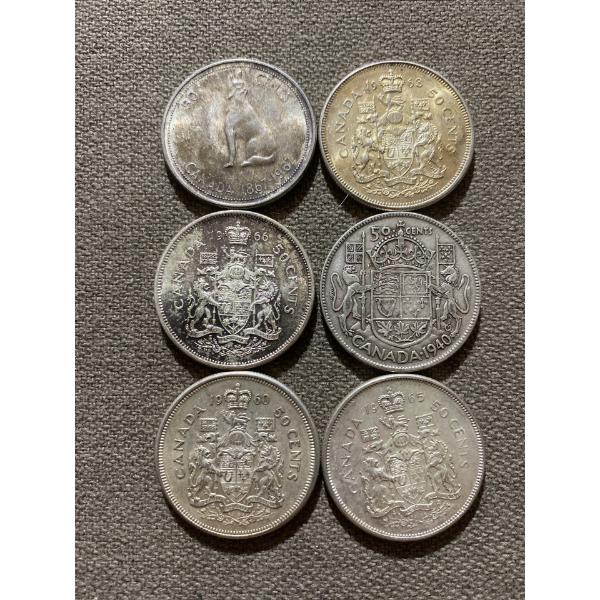 Canadian 50-cent Pieces 11.66 g Silver (.800)
