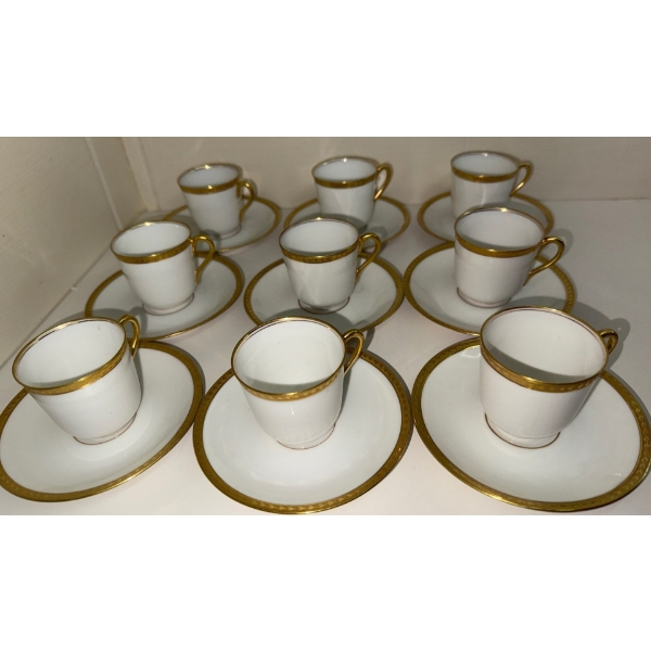 Vintage Limoges France Raynaud Ceralene Demitasse Cup & Saucers (9) High End China