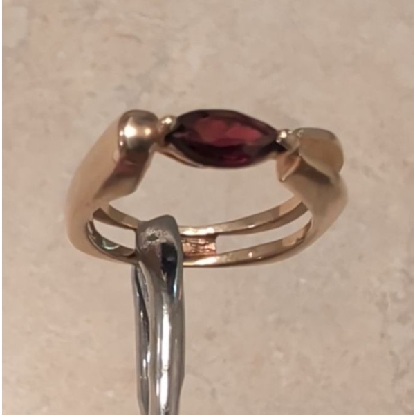 Stamped 14k Yellow Gold Ring with Tourmaline Stone