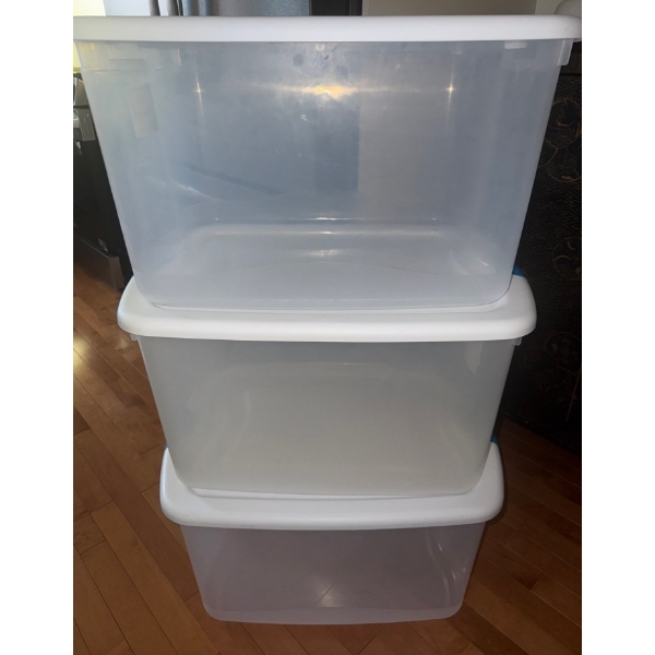 3 Deep Storage Totes w/ Lids 