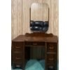 Image 3 : Antique Vanity / Desk w/ 5 Drawers & 1 Stand Up Mirror 42x16x71