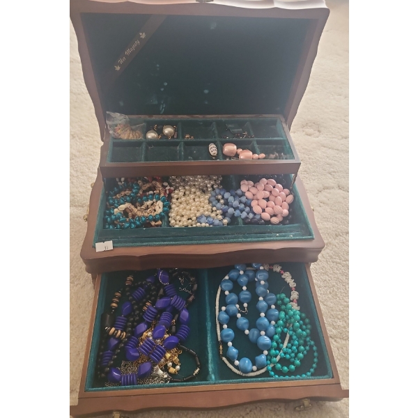 Jewelry Box w/ Fashion Necklaces and Earrings