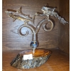 Image 1 : Glass Shark and Scuba Diver on Wooden Base 7 W, 6 T