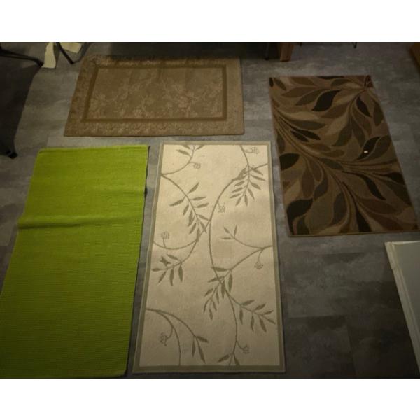 4 Pc Rug Collection (Cream & Moss Rug is 49x28 For Reference) 