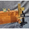 Image 3 : Antique Brass Microscope Early 20th Century Commonly Referred To As A Field Or Travelling Microscope