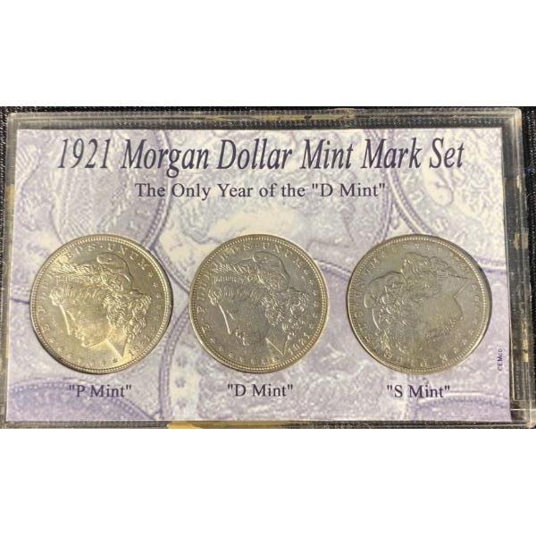 1921 Morgan Dollar Mint Mark Set