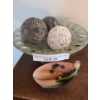 Image 3 : Spanish Glass Bowl 12 dia, 5 1/2 h.  Noritake Japanese Hand Painted Dish & Decorative Spheres