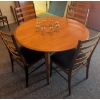 Image 10 : Stunning Mid Century 10 Piece Teak Dining Set - 3 Extenders 6 Chairs 