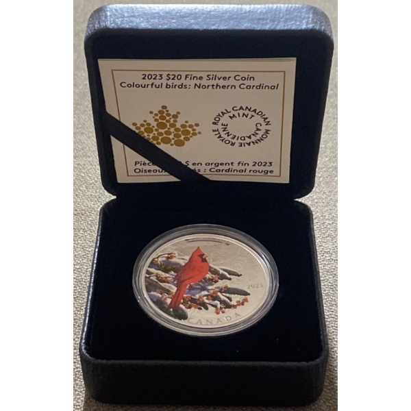 2023 $20 Northern Cardinal Fine Silver Coin 31.39 Grams