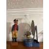 Image 3 : Oil Lamp (2) w/ Wooden Sailor Figurine 