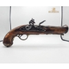Image 2 : Antique Flintlock Pistol Replica In Wood And Brass, Rare Copy Of A Naval Pistol, Made In Spain 