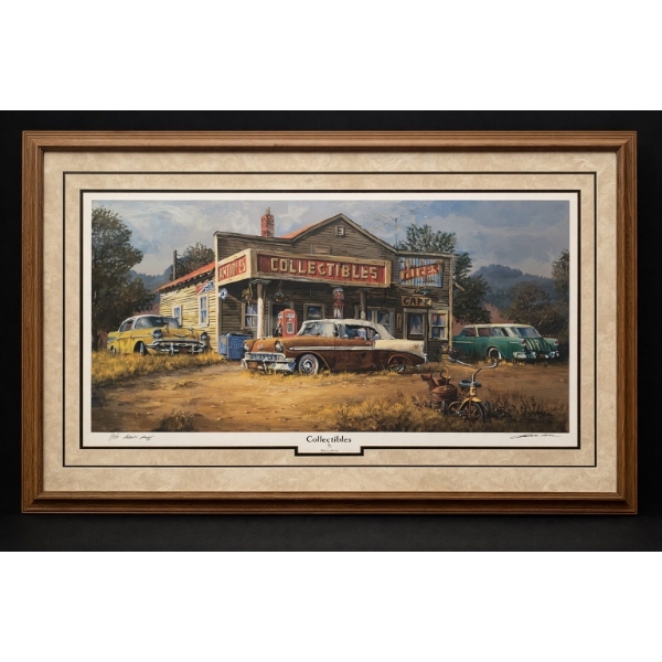 This is a print of the acrylic painting "Collectibles" by artist Dale Klee. 